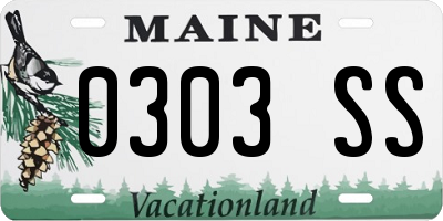 ME license plate 0303SS
