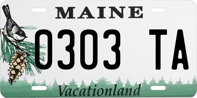 ME license plate 0303TA
