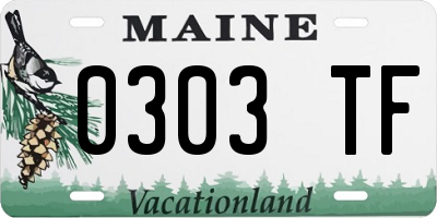ME license plate 0303TF