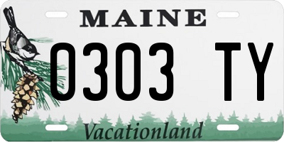 ME license plate 0303TY