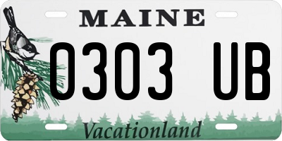 ME license plate 0303UB
