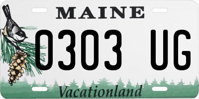 ME license plate 0303UG