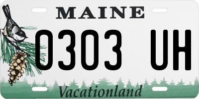 ME license plate 0303UH