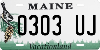 ME license plate 0303UJ