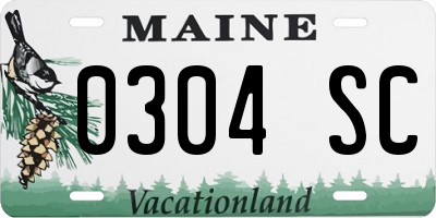 ME license plate 0304SC