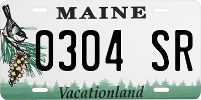 ME license plate 0304SR