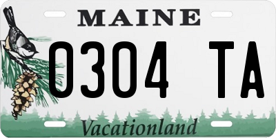ME license plate 0304TA