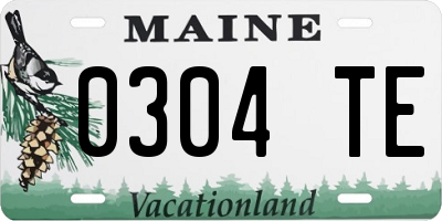 ME license plate 0304TE