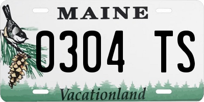 ME license plate 0304TS