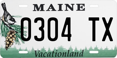 ME license plate 0304TX