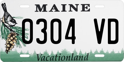 ME license plate 0304VD