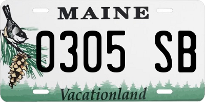 ME license plate 0305SB