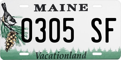 ME license plate 0305SF