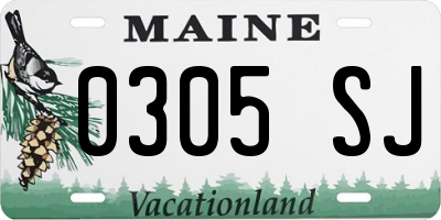 ME license plate 0305SJ