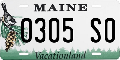 ME license plate 0305SO