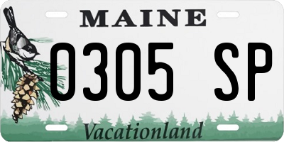 ME license plate 0305SP