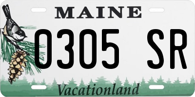 ME license plate 0305SR
