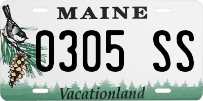 ME license plate 0305SS