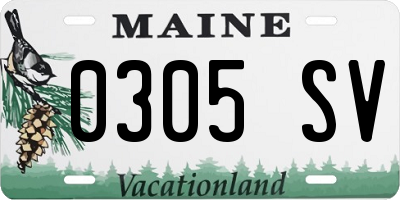 ME license plate 0305SV