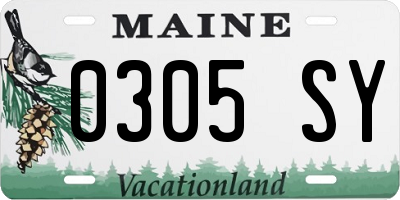ME license plate 0305SY