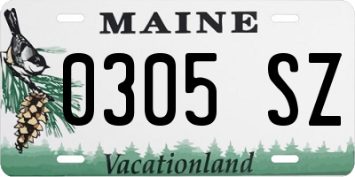 ME license plate 0305SZ