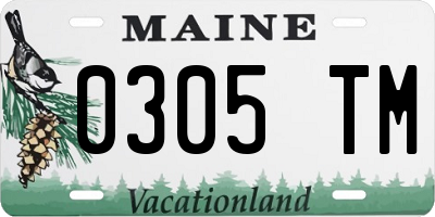ME license plate 0305TM