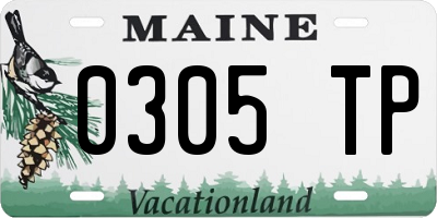 ME license plate 0305TP