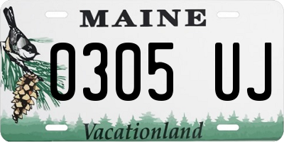 ME license plate 0305UJ
