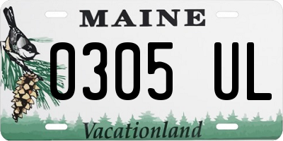 ME license plate 0305UL