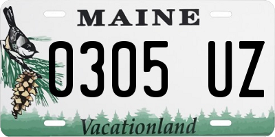 ME license plate 0305UZ