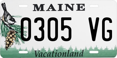 ME license plate 0305VG