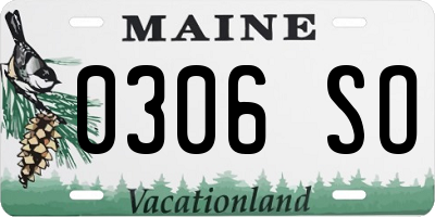 ME license plate 0306SO