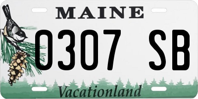 ME license plate 0307SB