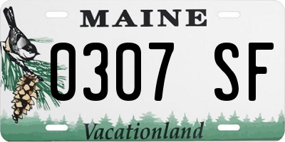 ME license plate 0307SF