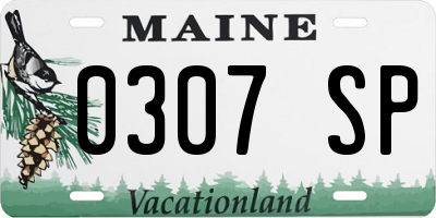ME license plate 0307SP