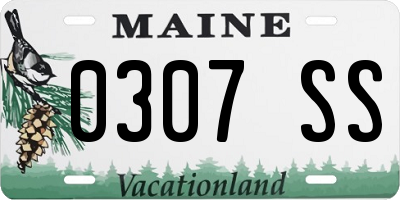ME license plate 0307SS