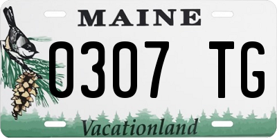 ME license plate 0307TG