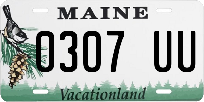 ME license plate 0307UU