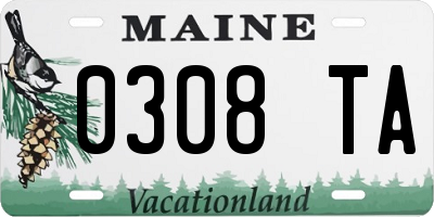 ME license plate 0308TA