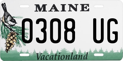 ME license plate 0308UG