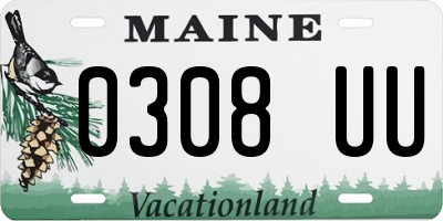 ME license plate 0308UU