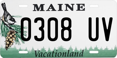 ME license plate 0308UV