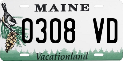 ME license plate 0308VD