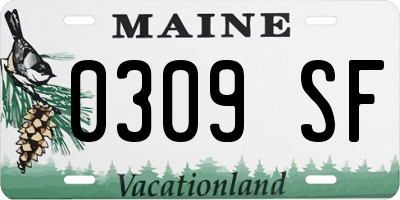 ME license plate 0309SF