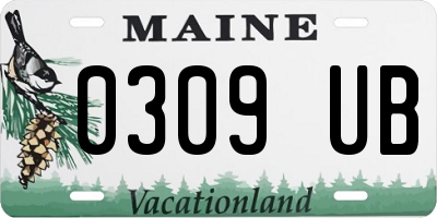 ME license plate 0309UB