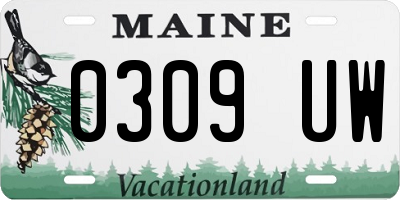 ME license plate 0309UW