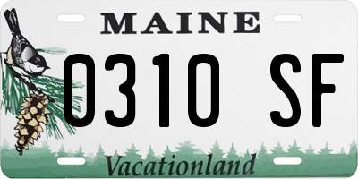 ME license plate 0310SF