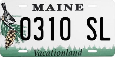 ME license plate 0310SL