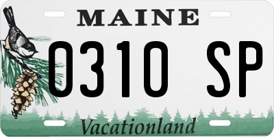 ME license plate 0310SP