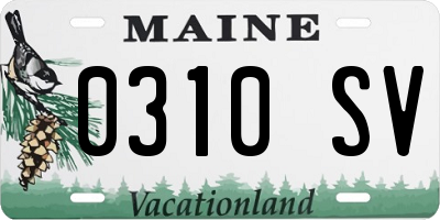 ME license plate 0310SV